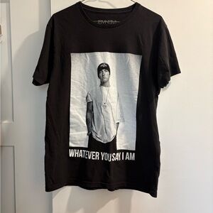 Black Graphic Tee with Front Photo Print - Whatever You Say I Am